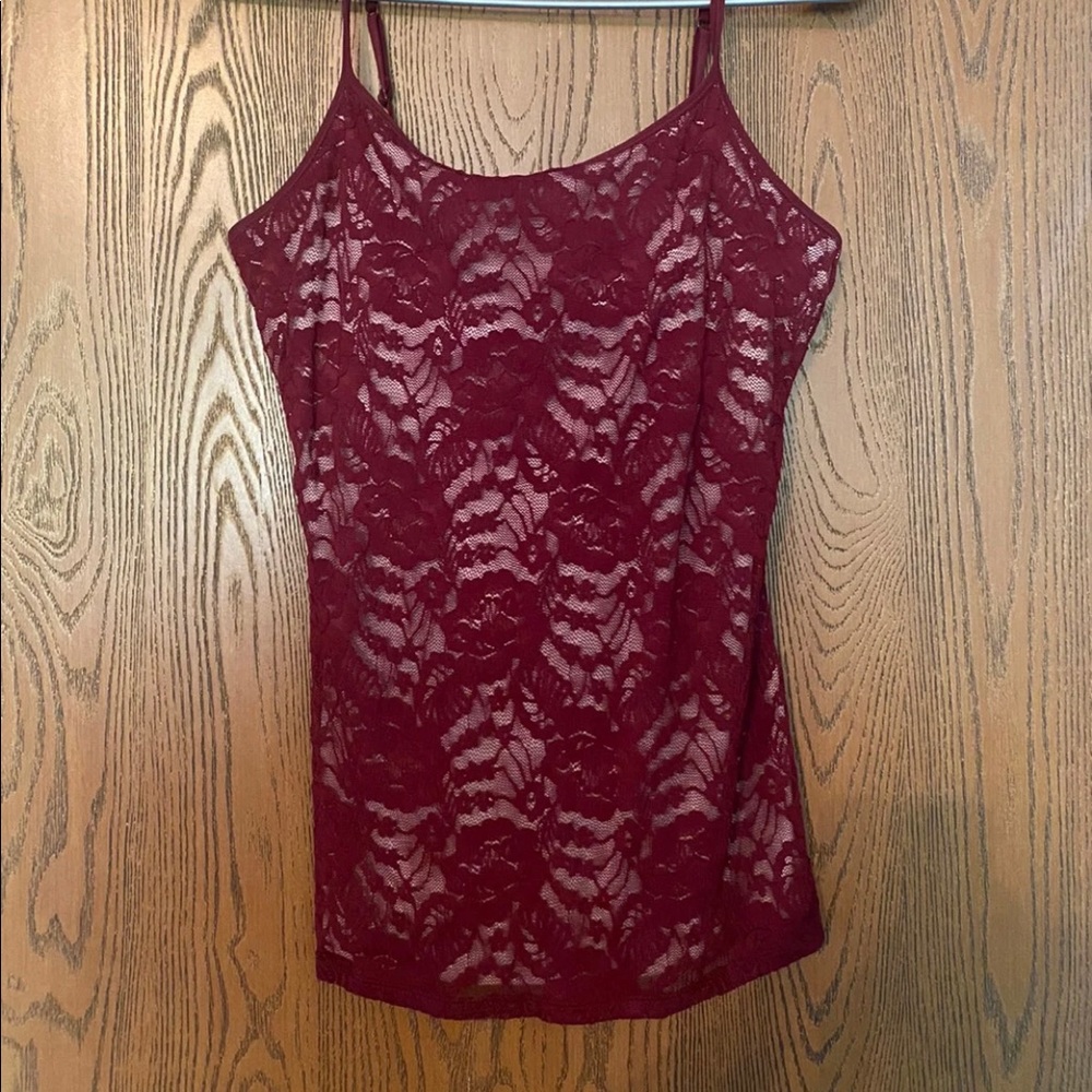 Never worn red cami with built in bra